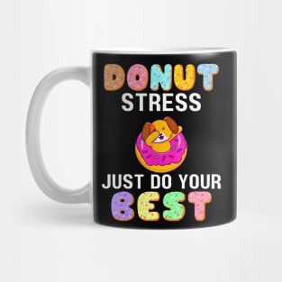 Women Retro Donut Stress Just Do Your Best Staar Testing Mug